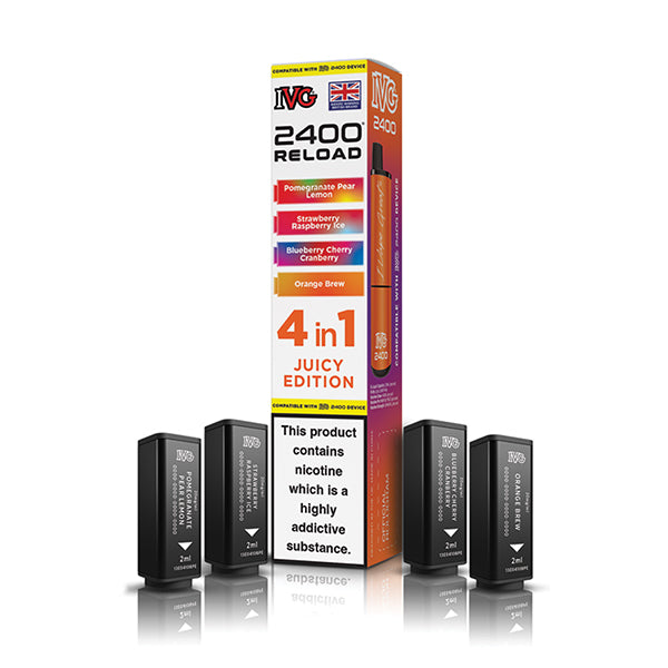 IVG 2400 Reload 4-in-1 Multi Flavour Edition Prefilled Vape Pods